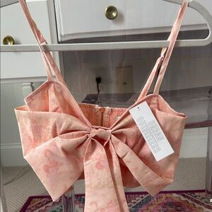 Urban Outfitters Pink Floral Bow Bralette